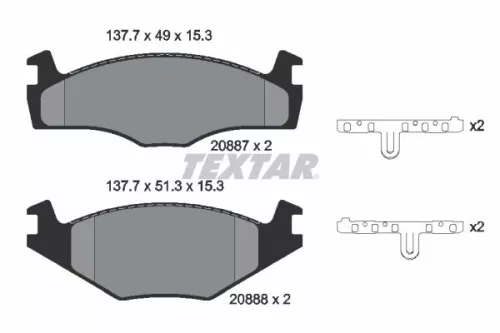 TEXTAR TEXTAR (2088707) 1x Brake Kit, disc brake 