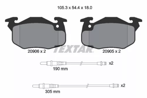TEXTAR TEXTAR (2090603) 1x Brake Kit, disc brake 