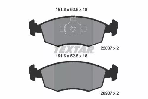 TEXTAR TEXTAR (2090704) 1x Brake Kit, disc brake 