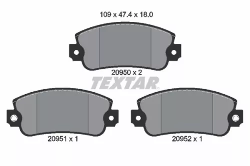 TEXTAR TEXTAR (2095006) 1x Brake Kit, disc brake 