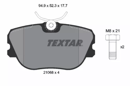 1x TEXTAR 2106804 Brake Pad Set