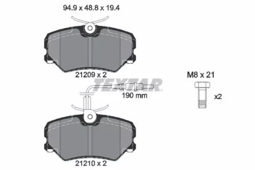 TEXTAR TEXTAR (2120909) 1x Brake Kit, disc brake 