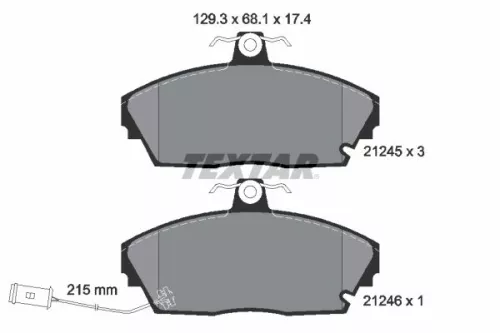 1x TEXTAR 2124501 Brake Pad Set