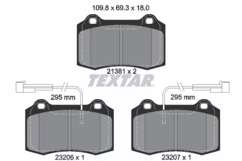 1x TEXTAR 2138103 Brake Pad Set