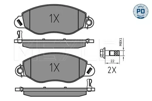 MEYLE MEYLE 025 234 3418/PD Meyle Pd Front Brake Pad Set For Ford Transit Transit Tourneo 