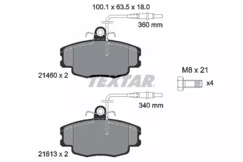 TEXTAR TEXTAR (2146002) 1x Brake Kit, disc brake 