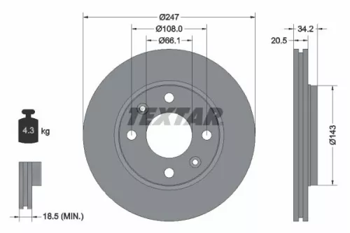 TEXTAR TEXTAR (2146002) 1x Brake Kit, disc brake 