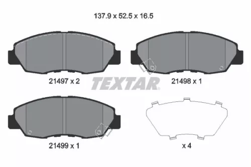 1x TEXTAR 2149704 Brake Pad Set