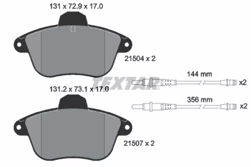1x TEXTAR 2150401 Brake Pad Set