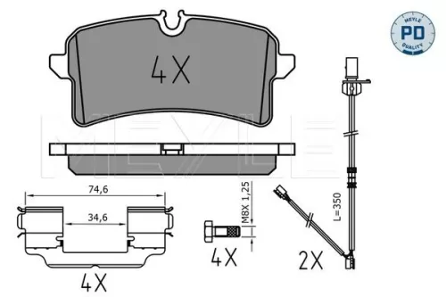 MEYLE MEYLE 025 246 4317/PD Meyle Pd Rear Brake Pad Set For Audi Porsche A7 Macan 