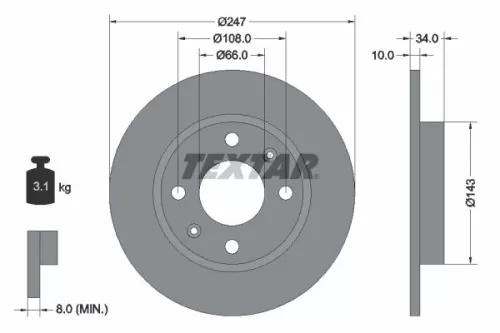 TEXTAR TEXTAR (2161403) 1x Brake Kit, disc brake 