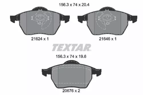 TEXTAR TEXTAR (2162402) 1x Brake Kit, disc brake 