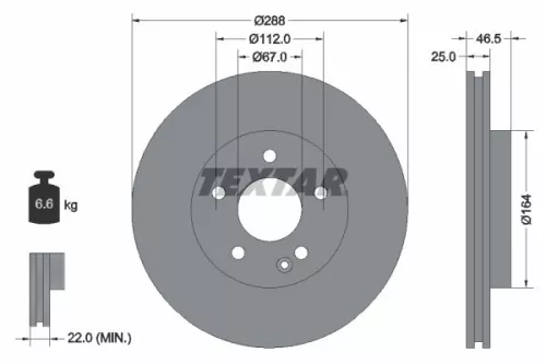 TEXTAR TEXTAR (2166404) 1x Brake Kit, disc brake 