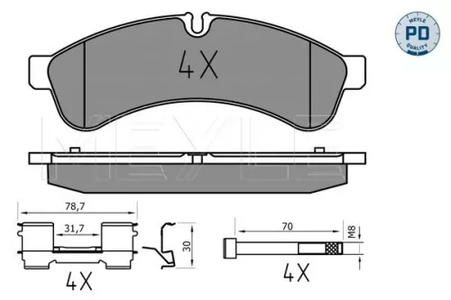MEYLE MEYLE 025 292 3122/PD Meyle Pd Rear Brake Pad Set For Iveco Daily 