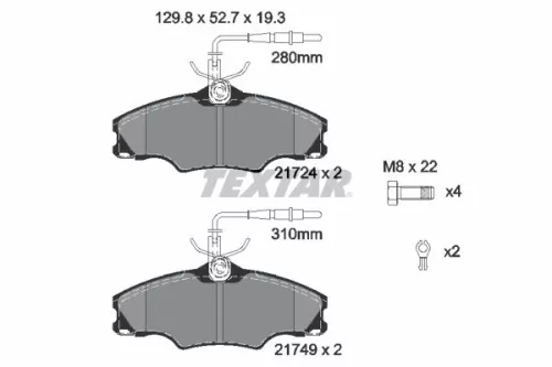 TEXTAR TEXTAR (2172402) 1x Brake Kit, disc brake 