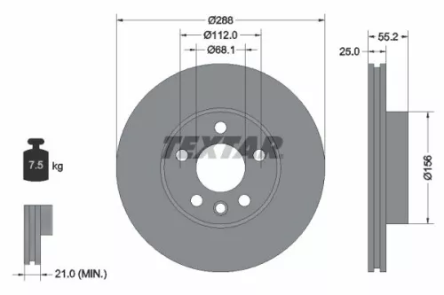 TEXTAR TEXTAR (2184802) 1x Brake Kit, disc brake 