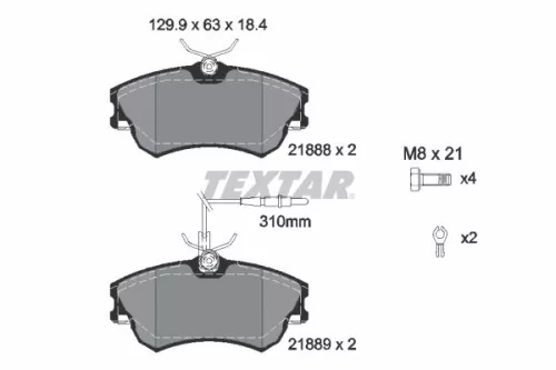 TEXTAR TEXTAR (2188801) 1x Brake Kit, disc brake 