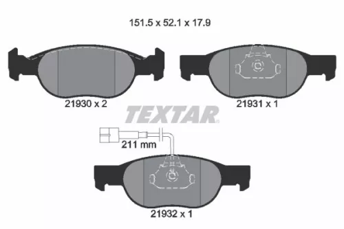 1x  TEXTAR Brake Pad Set