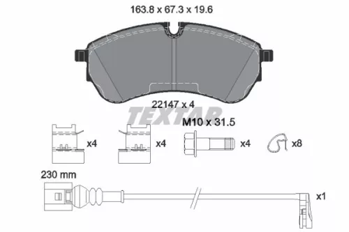TEXTAR TEXTAR (2214703) 1x Brake Kit, disc brake 