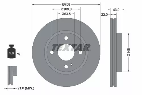 TEXTAR TEXTAR (2219103) 1x Brake Kit, disc brake 