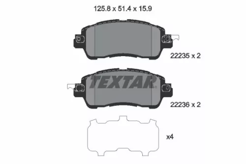 TEXTAR TEXTAR (2223501) 1x Brake Kit, disc brake 