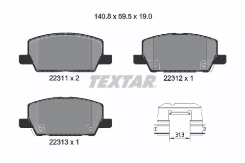 TEXTAR TEXTAR (2231102) 1x Brake Kit, disc brake 