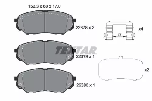 TEXTAR TEXTAR (2237801) 1x Brake Kit, disc brake 