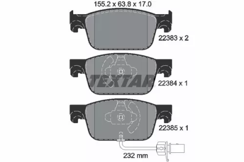 TEXTAR TEXTAR (2238301) 1x Brake Kit, disc brake 