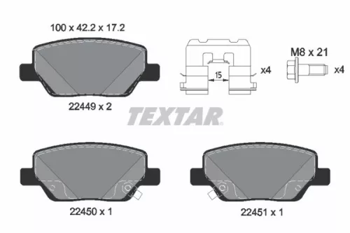 TEXTAR TEXTAR (2244901) 1x Brake Kit, disc brake 