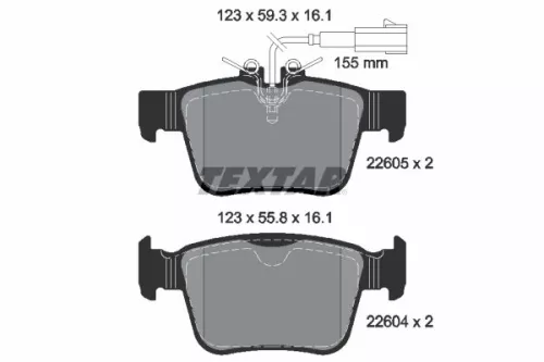 TEXTAR TEXTAR (2260501) 1x Brake Kit, disc brake 