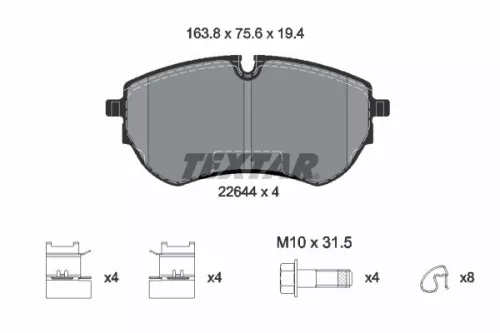 TEXTAR TEXTAR (2264401) 1x Brake Kit, disc brake 