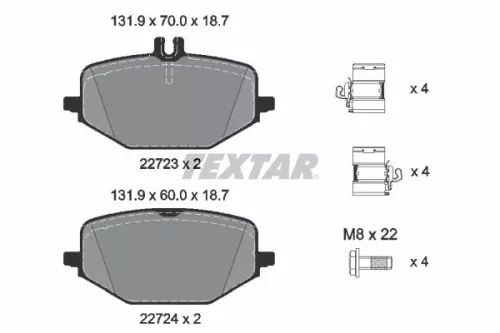 TEXTAR TEXTAR (2272303) 1x Brake Kit, disc brake 