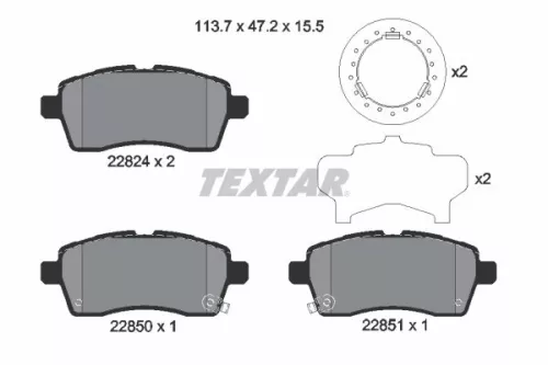 TEXTAR TEXTAR (2282401) 1x Brake Kit, disc brake 