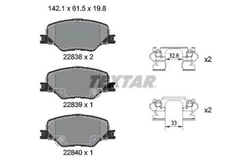 TEXTAR TEXTAR (2283801) 1x Brake Kit, disc brake 