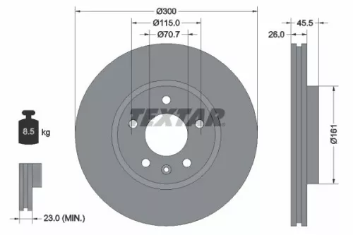 TEXTAR TEXTAR (2283801) 1x Brake Kit, disc brake 