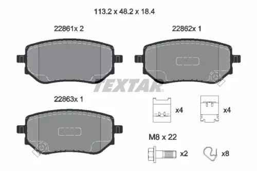 TEXTAR TEXTAR (2286101) 1x Brake Kit, disc brake 