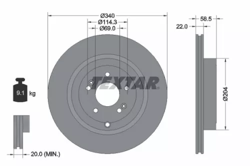 TEXTAR TEXTAR (2287301) 1x Brake Kit, disc brake 