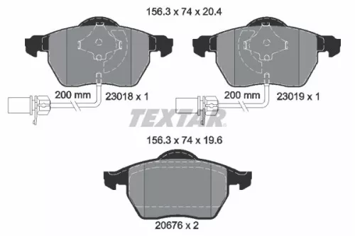 TEXTAR TEXTAR (2301802) 1x Brake Kit, disc brake 