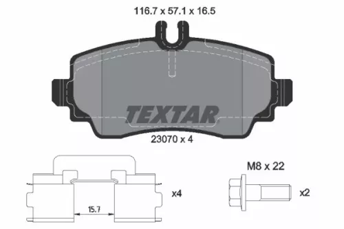 TEXTAR TEXTAR (2307003) 1x Brake Kit, disc brake 