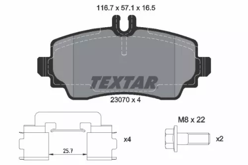 TEXTAR TEXTAR (2307004) 1x Brake Kit, disc brake 