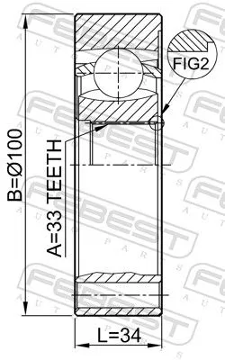 FEBEST FEBEST (2311502) 1x Inner Front FEBEST Cv Joint & Boot Kit 