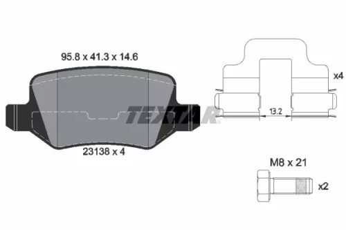 TEXTAR TEXTAR (2313805) 1x Brake Kit, disc brake 
