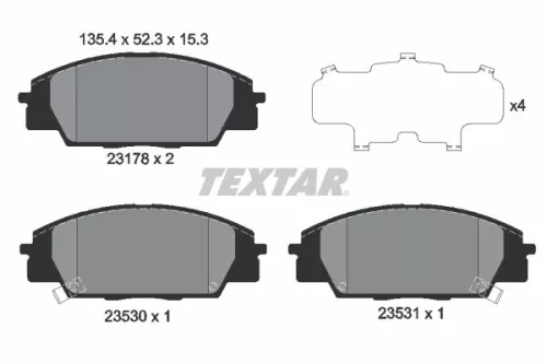 TEXTAR TEXTAR (2317801) 1x Brake Kit, disc brake 