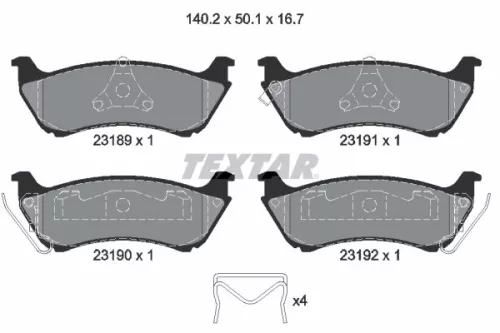 TEXTAR TEXTAR 2318902 1x TEXTAR 2318902 Brake Pad Set 