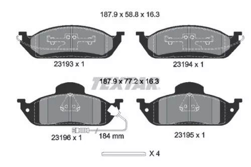 TEXTAR TEXTAR (2319303) 1x Brake Kit, disc brake 