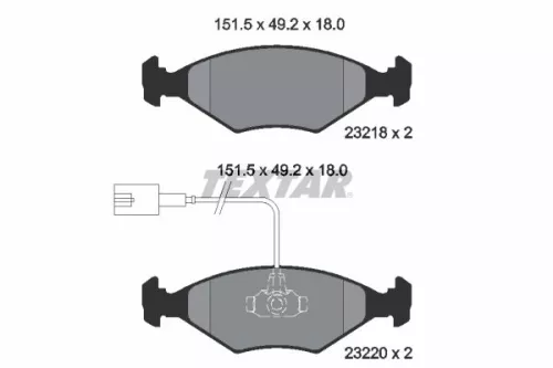 1x TEXTAR 2321801 Brake Pad Set