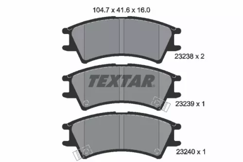 TEXTAR TEXTAR (2323802) 1x Brake Kit, disc brake 