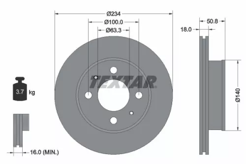 TEXTAR TEXTAR (2323802) 1x Brake Kit, disc brake 