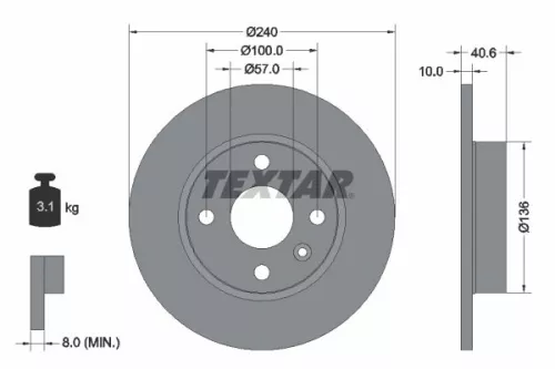 TEXTAR TEXTAR (2328404) 1x Brake Kit, disc brake 