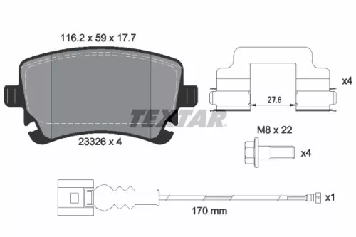 TEXTAR TEXTAR (2332602) 1x Brake Kit, disc brake 